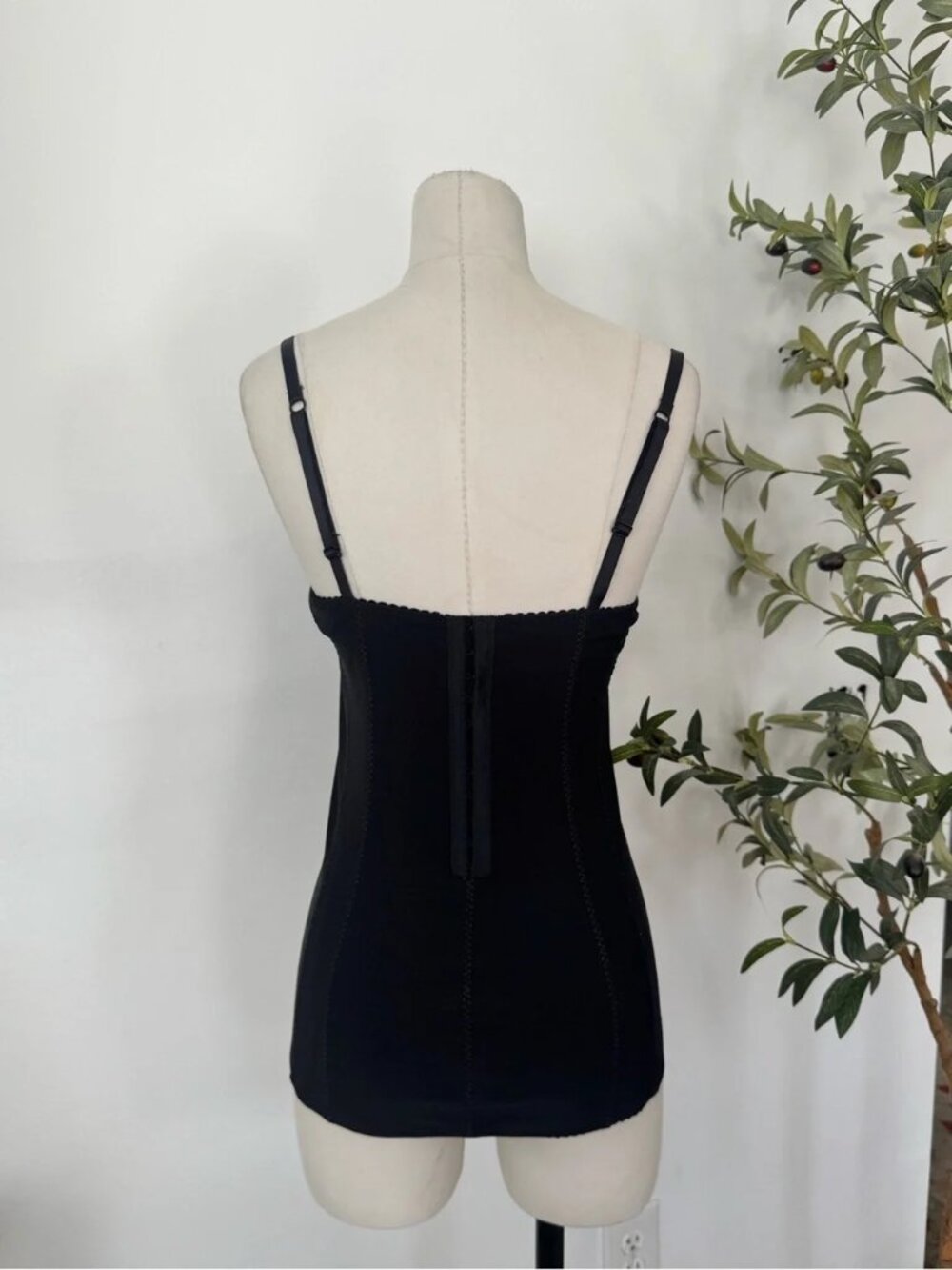 Victoria’s Secret Y2K Black Lace Bustier Cami Pink Bow Babydoll Lingerie Top 34C - Picture 4 of 6
